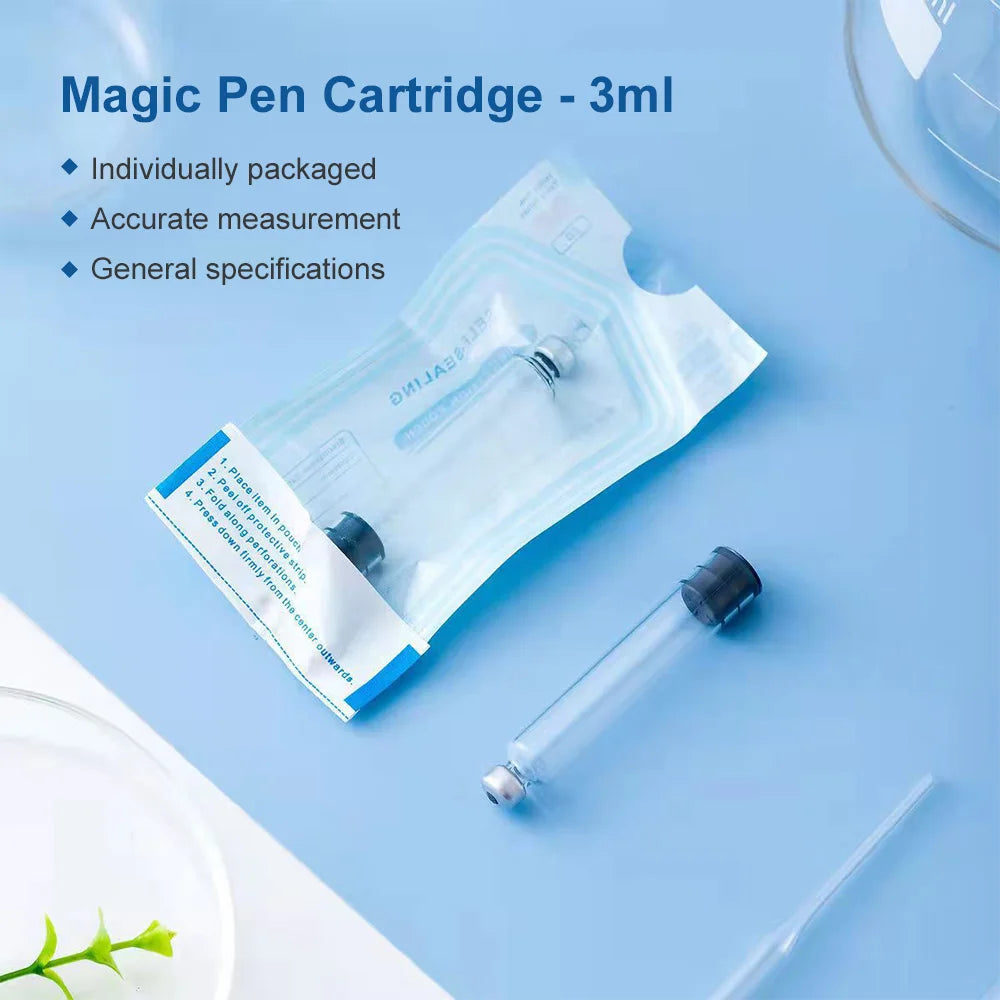 3ml Pen Cartridge, 10/20/30/50/100PCS 3cc Cartridges for Peptide Injection Pen, Empty Glass Cartridges, Individually Wrapped