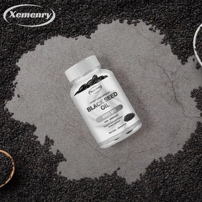 Dietary Supplement, Black Seed Oil Helps Hair Regrowth and Protects Skin and Nails 2000 Mg Supplement