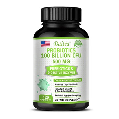 Probiotics 100 Billion CFU with Prebiotics &amp; Digestive Enzymes, Gut Health, Digestion, Bloating Relief &amp; Immune Support