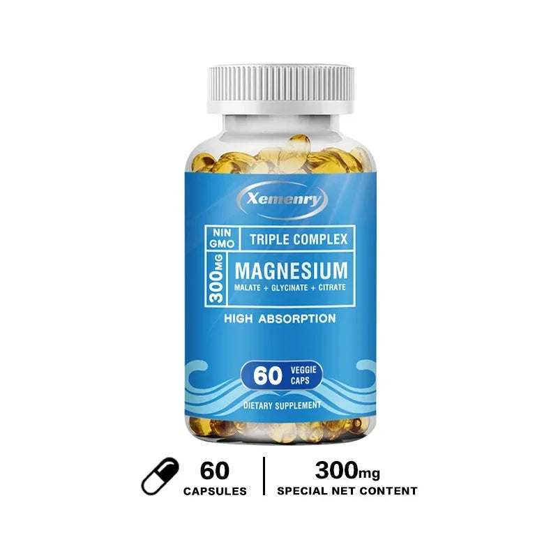 Triple Magnesium Complex Supplement - Contains Magnesium Glycine, Malic Acid, and Citrate To Relax Muscles and Improve SleepSupp