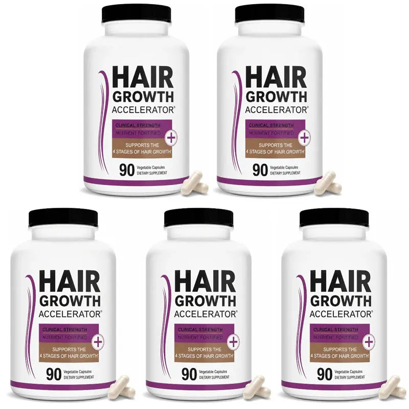 Lustriva Hair Growth Vitamins with Biotin, Marine Collagen, Saw Palmetto, Ashwagandha, Horsetail &amp; Zinc – Thicker Hair, 90 Caps