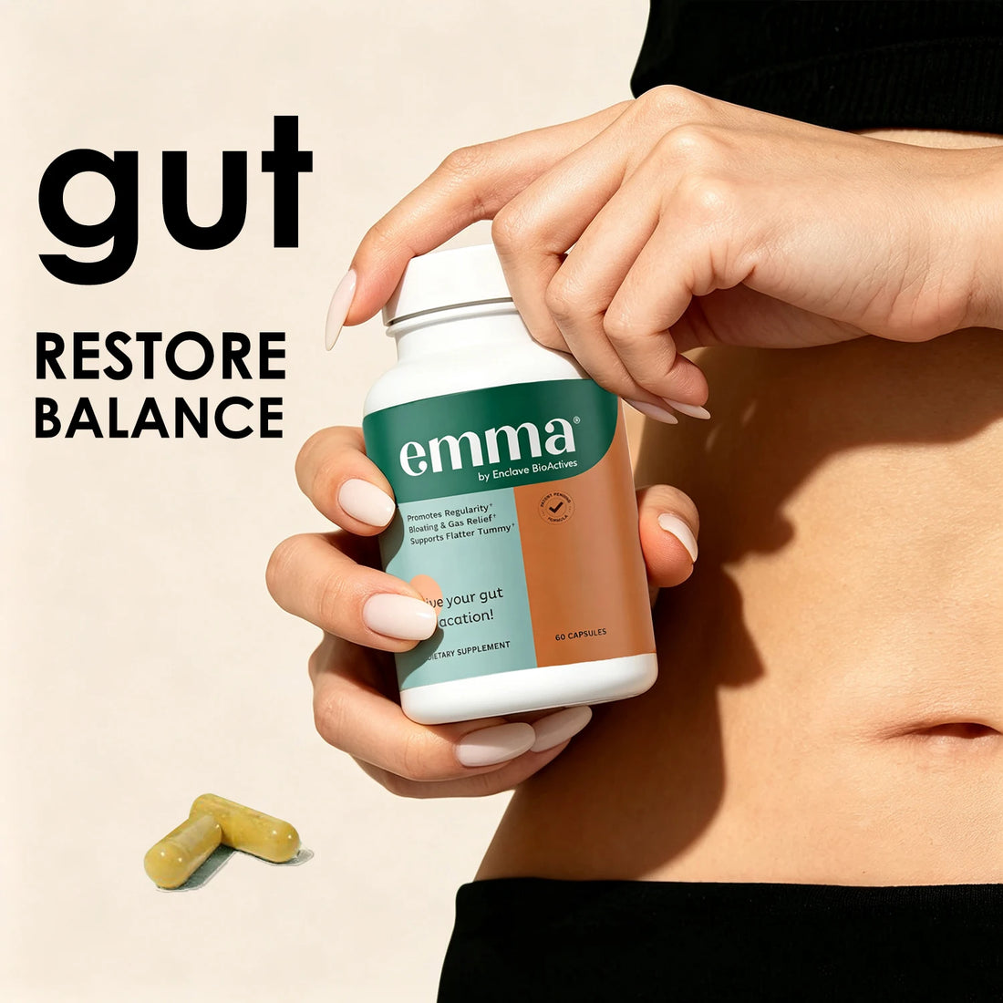 Gut Health Relief Supplement for Women &amp; Men, Leaky Gut &amp; Digestive Support for Constipation, Bloating &amp; Gas Relief, 60 Capsules