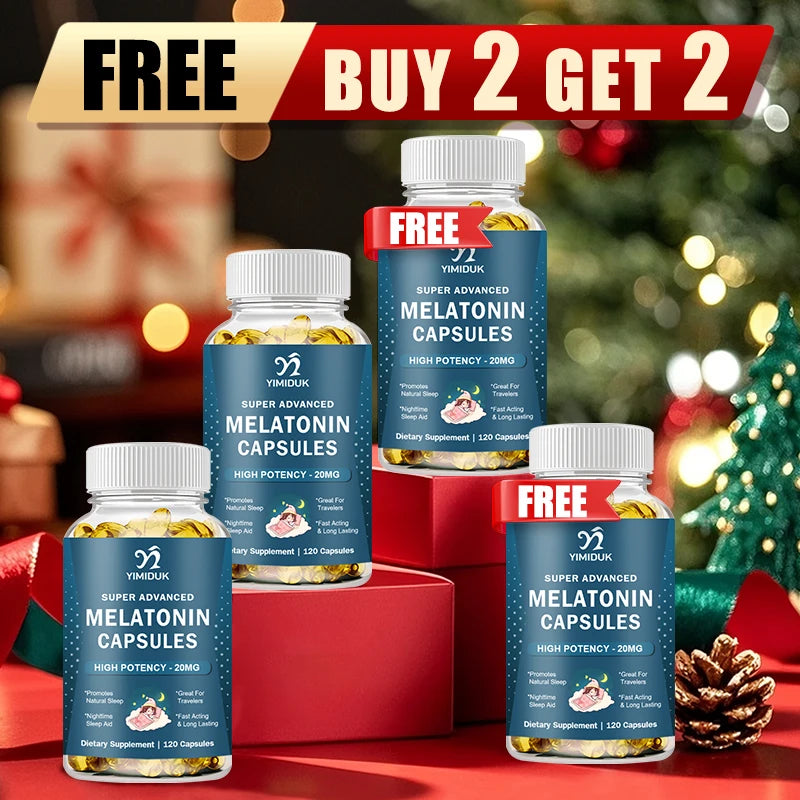 High Potency Melatonin 20 Mg Capsules, for Promotes Natural Sleep, Relaxation and revitalized, GMP Certified, Gluten Free