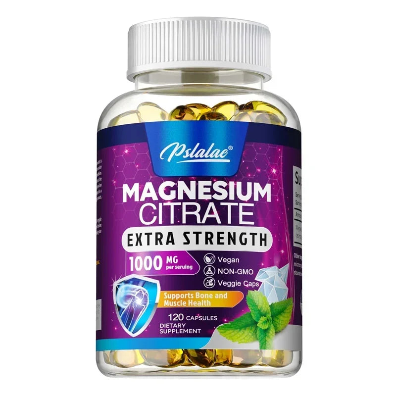 Magnesium Citrate 1000 Mg - Supplement for Stress, Relaxation, Bone, Sleep, Heart Health, Nerve, Muscle &amp; Metabolism