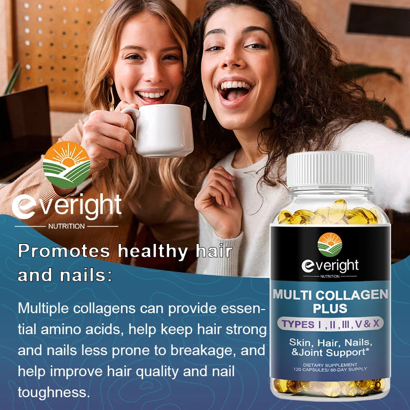 Multi Collagen Pills for Antioxidant Women &amp; Men Natural Skin Care Supplement - Hydrolyzed Protein Collagen Peptides