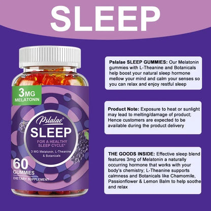 Melatonin Gummies Anxiety Stress Relief Help Sleep Save Insomnia Body Clock Adjustment for Adult