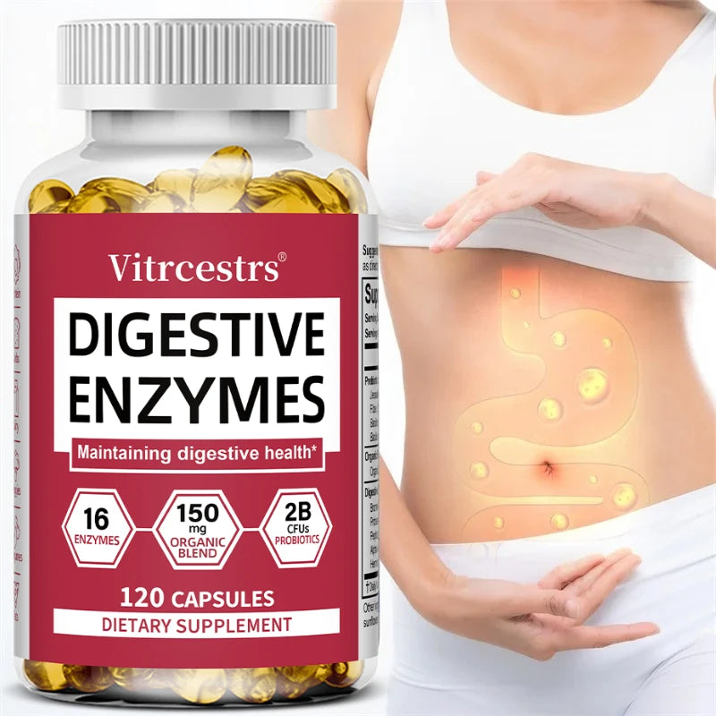 Digestive Enzymes Supplement - Digestion and Intestinal Health for Adults Men and Women, Promotes Nutrient Absorption