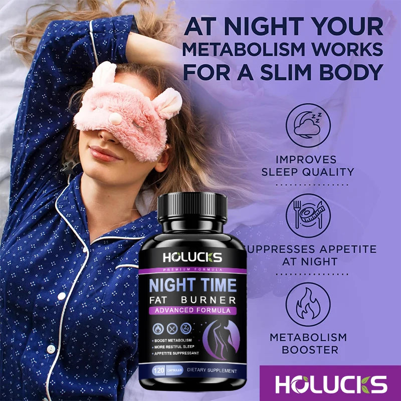 Buy 1 Get 1 Free! Pure Night Time Fat Burner Supplement, for Balances Hormones, Reduces Stress Eating &amp; Restful Sleep, Relax