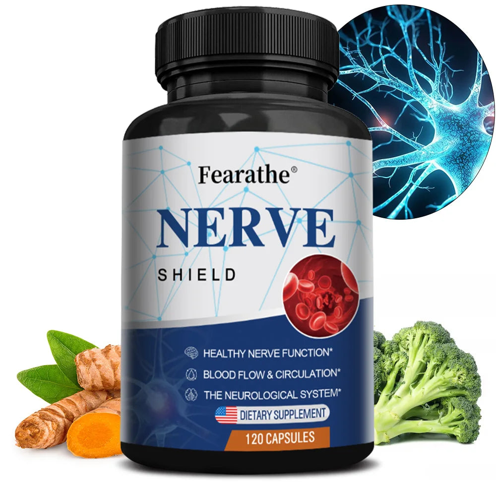 Nerve Support Supplement - B Vitamins, Supports Nerve &amp; Brain Function, Neurotransmitters, Blood Circulation &amp; Joint Health