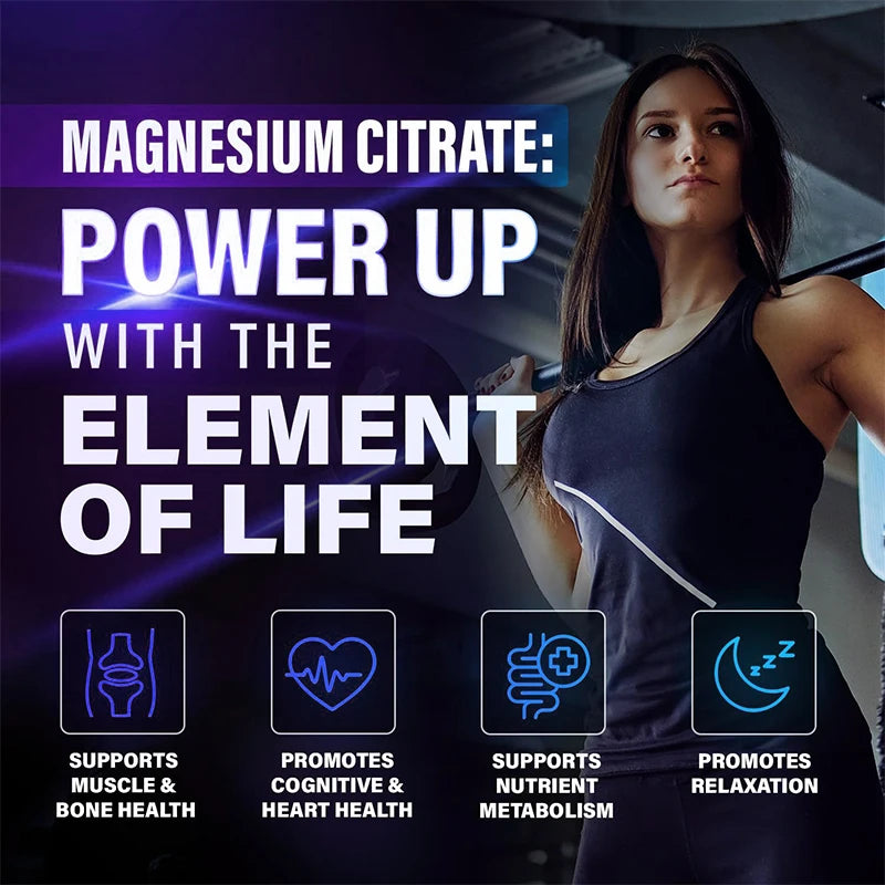 FULIMIKS Magnesium Citrate Supplement, Supports Muscle &amp; Bone Health, Relaxation, Cardiovascular Function, for Adults