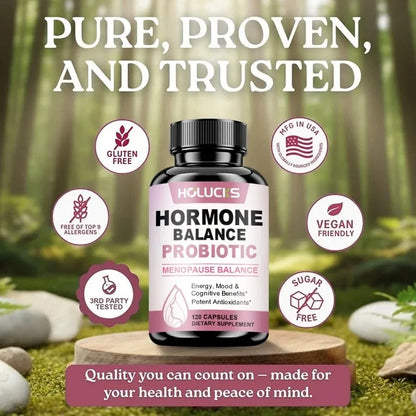 Hormone Balance Probiotic, Supports Menopause Balance, Relieves Fatigue, Mood Swings, Improve Digestion &amp; Metabolism