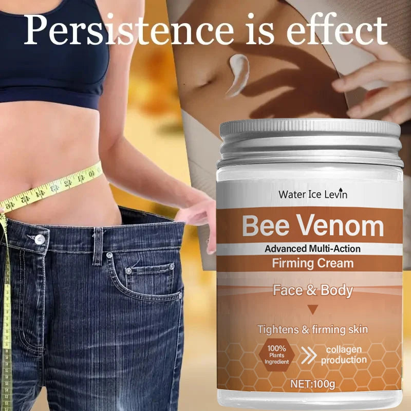 Bee Venom Firming Abdominal Cream - Plant-Based, Moisturizing and Hydrating, Contains Hyaluronic Acid, Suitable for All Skin Types, Gentle on Sensitive Skin, Turmeric Skincare