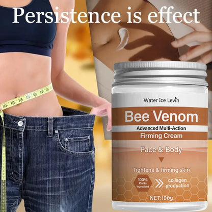 Bee Venom Firming Abdominal Cream - Plant-Based, Moisturizing and Hydrating, Contains Hyaluronic Acid, Suitable for All Skin Types, Gentle on Sensitive Skin, Turmeric Skincare
