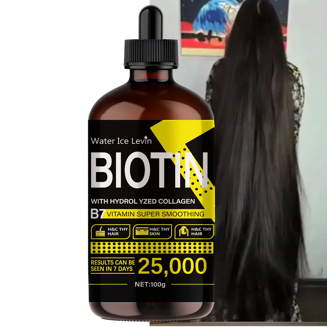 Biotin Hair Oil - Pure Liquid Vitamins for Hair Care, Adds Shine to Hair - Unisex