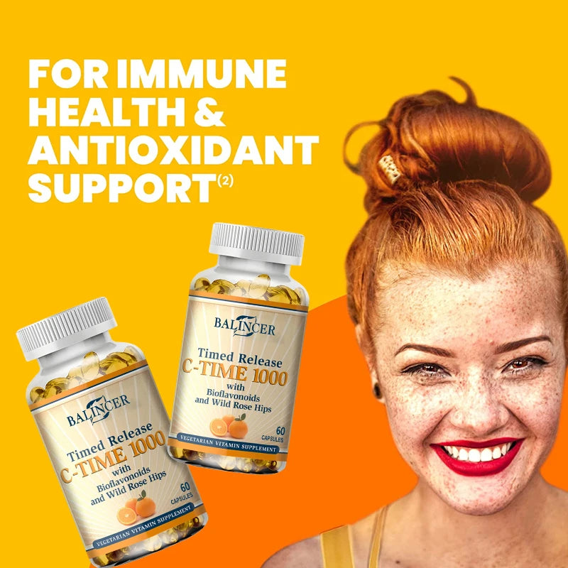 Vitamin C Capsules 1000mg, Antioxidant Support Immune Wellness, Collagen Synthesis, Skin &amp; Bone Joint Health, 30/60/120 Capsules