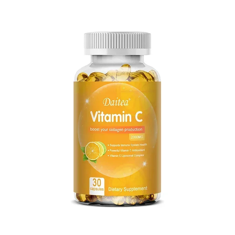 Vitamin C Promotes Collagen Production - 2000 Mg, Promote Skin, Hair, Nails and Immune Health, Dietary Supplements
