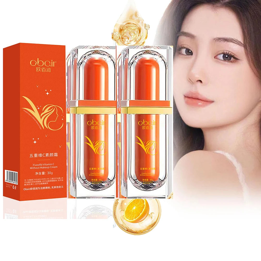 Five Vitamin C Tone Up Cream Vitamin C BB Cream Hydrating Face Moisturizer Conceal Pores Waterlight Makeup Lazy Concealer