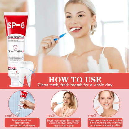 1/2/3Pcs SP6 Probiotics Whitening Toothpaste Enhanced Formula with 6 Probiotics for Teeth Whitening and Gum Health Deep Cleaning