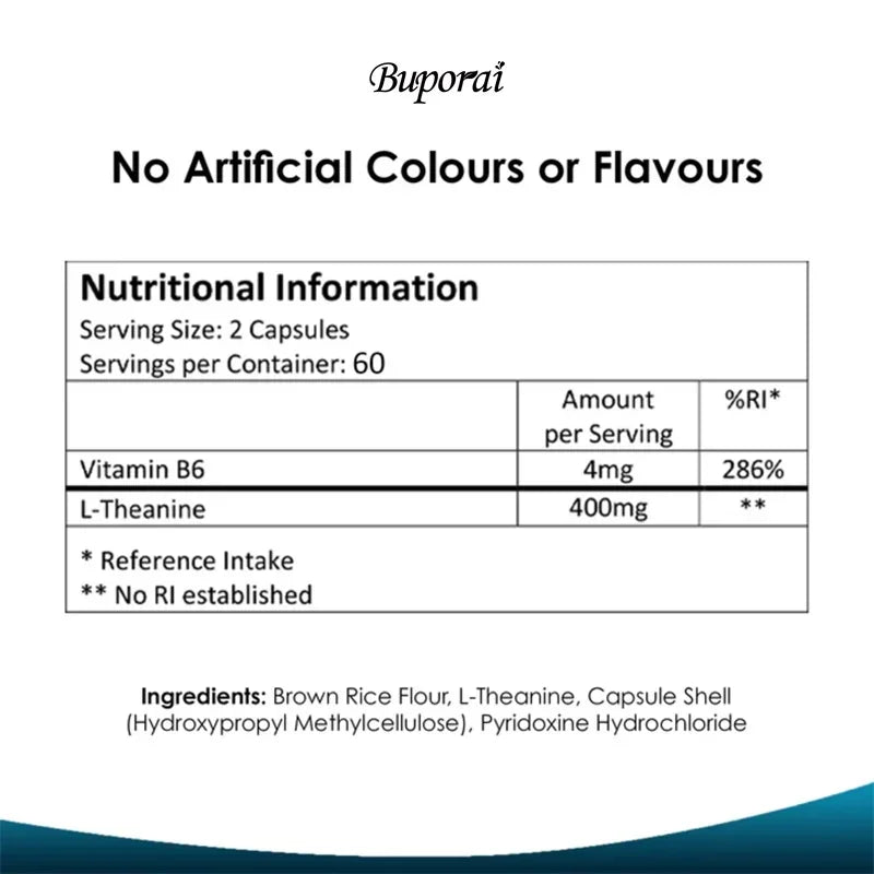 L-Theanine 400MG - Improve Mood and Reduce Anxiety, Enhancing Concentration and Cognitive Function