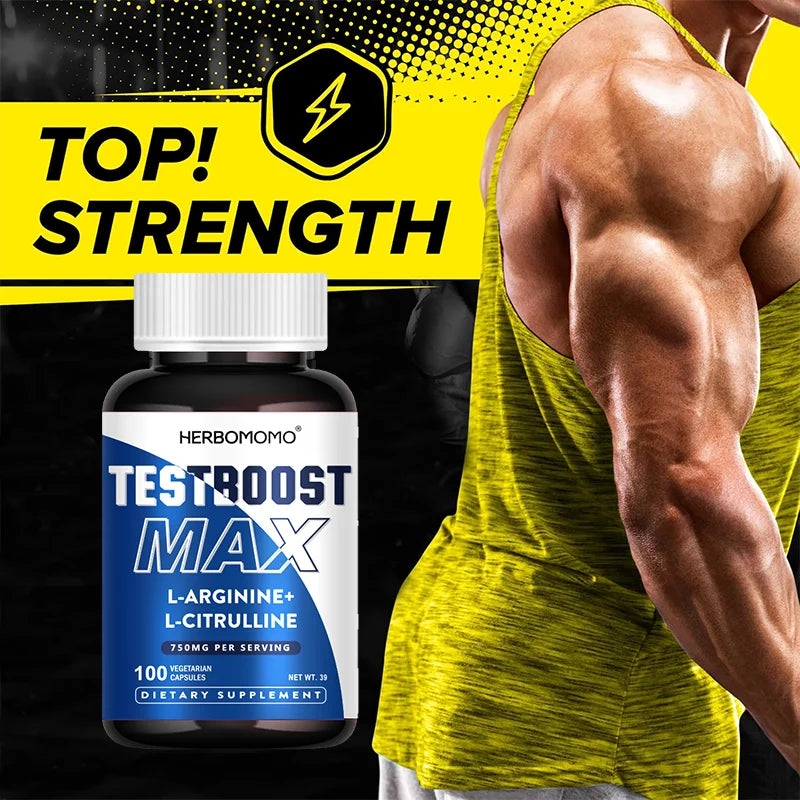 100 Capsules L-Arginine &amp; L-Citrulline Male Enhancing Supplement for Reproductive Health Natural Energizer Supporting Energy And