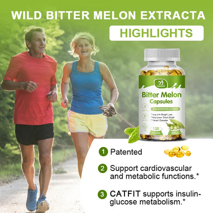 Natural Bitter Melon Extract Capsules Help Lower Blood Sugar, Prevent Heatstroke, And Supplement Daily Multivitamins To Burn Fat