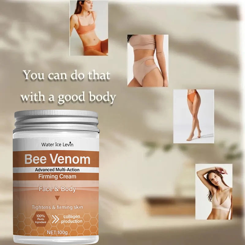 Bee Venom Firming Abdominal Cream - Plant-Based, Moisturizing and Hydrating, Contains Hyaluronic Acid, Suitable for All Skin Types, Gentle on Sensitive Skin, Turmeric Skincare