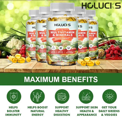 HOLUCKS Multivitamins &amp; Multiminerals Supplement with Methylated Vitamins Chelated Minerals for Energy, Focus &amp; Immune Health