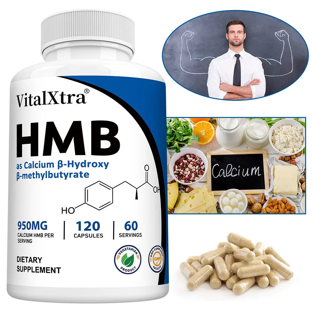 Highly Absorbable HMB Supplement – Supports Muscle and Movement, Enhances Strength, and Reduces Skeletal Muscle Damage
