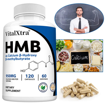Highly Absorbable HMB Supplement – Supports Muscle and Movement, Enhances Strength, and Reduces Skeletal Muscle Damage