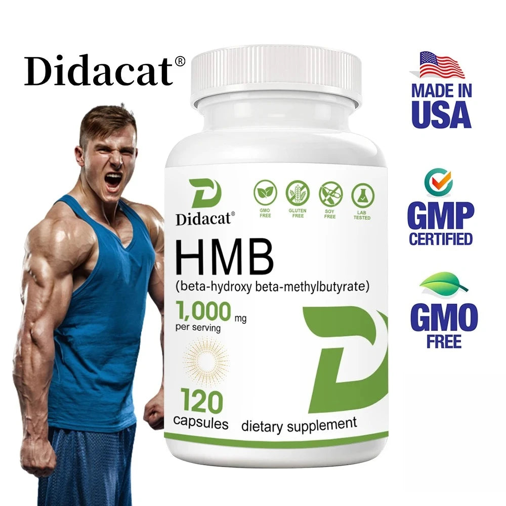 Super Strength HMB Supplement, 1000mg per Serving, with Vitamin D3 to Help Muscle Growth, Lean Muscle Mass &amp; Workout Recovery