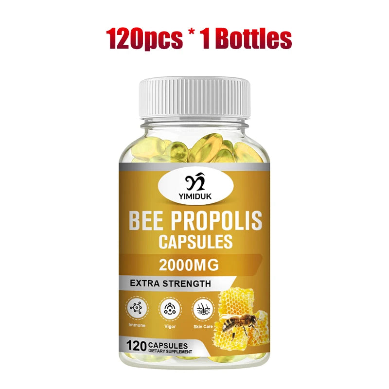 Buy 2 Get 2 Free! Strong Bee Propolis Extract Capsules, for Sore Throat, Overall Skin Care, Immune System Booster, Non-GMO