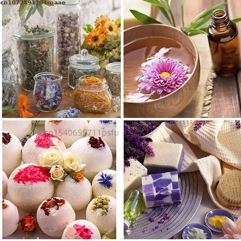 Premium Pure Natural Plant Powder : Butterfly Pea Rose Roselle Powder Pine Pollen Ginkgo Leaf Powder 500g
