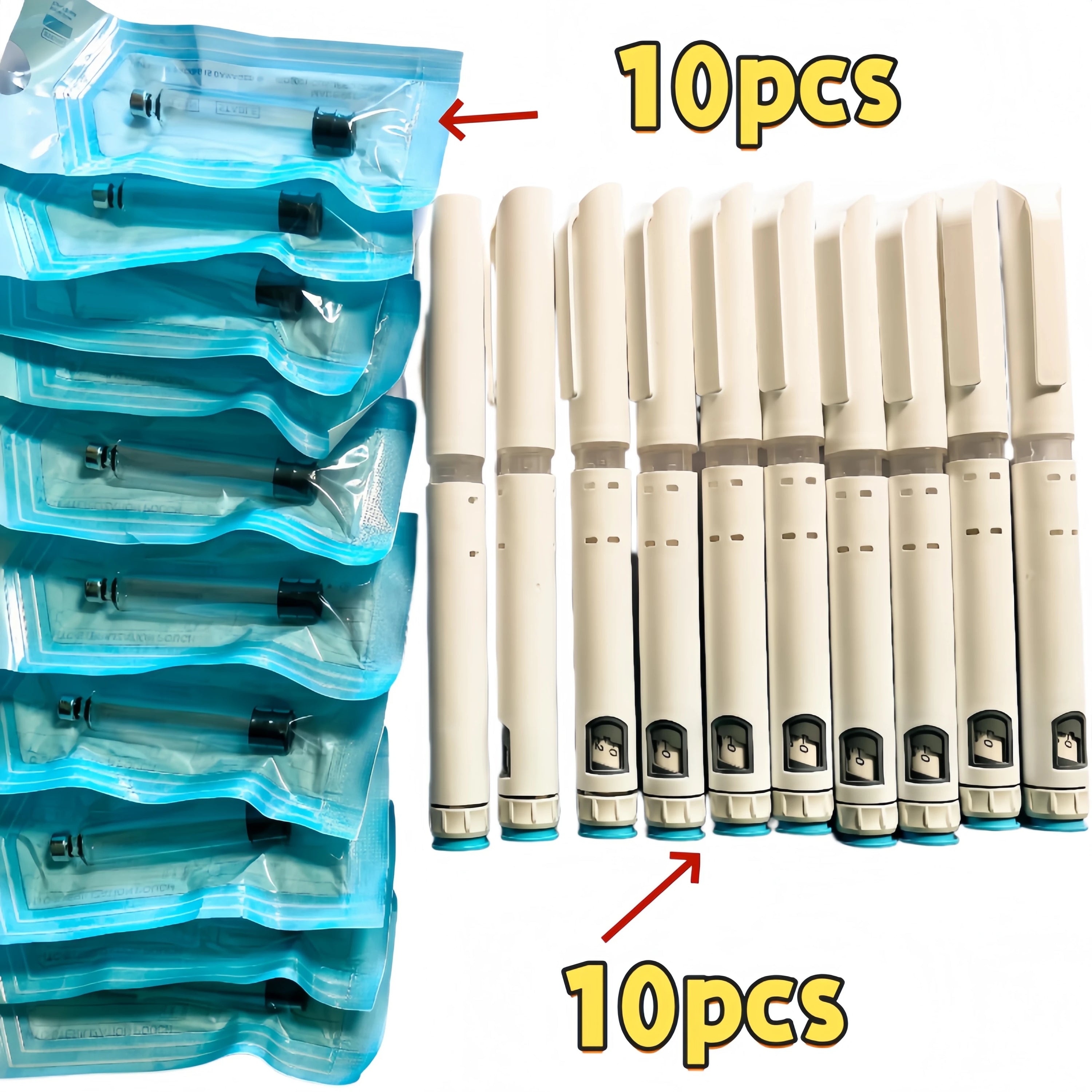 Disposable pen for peptides or insulin, 10 units (excluding the medication).
