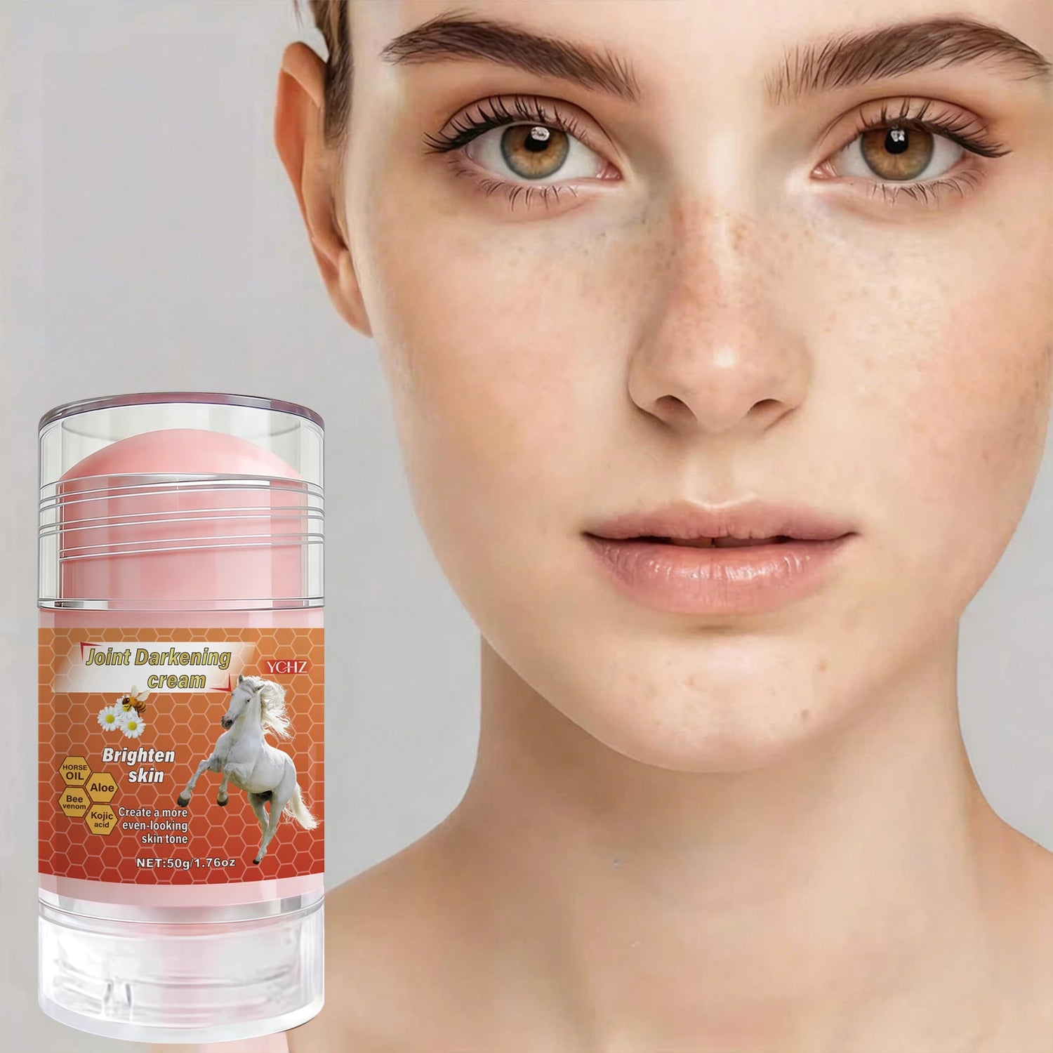 Bee Venom and Horse Oil Stick, Evens Out Skin Tone, Eliminates Dark Spots and Dullness - Non-Greasy, Suitable for Both Men and Women - Whitening and Moisturizing Cream, for Day and Night Use - 50g