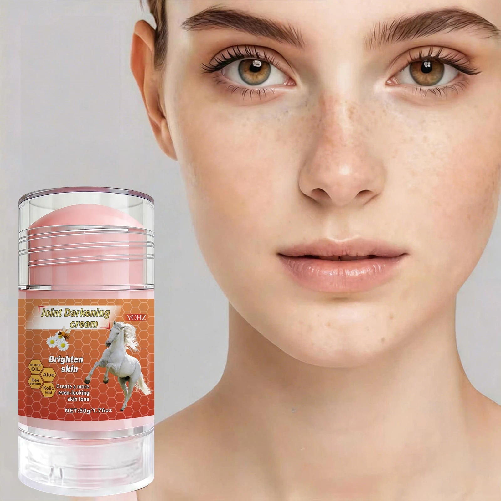 Bee Venom and Horse Oil Stick, Evens Out Skin Tone, Eliminates Dark Spots and Dullness - Non-Greasy, Suitable for Both Men and Women - Whitening and Moisturizing Cream, for Day and Night Use - 50g