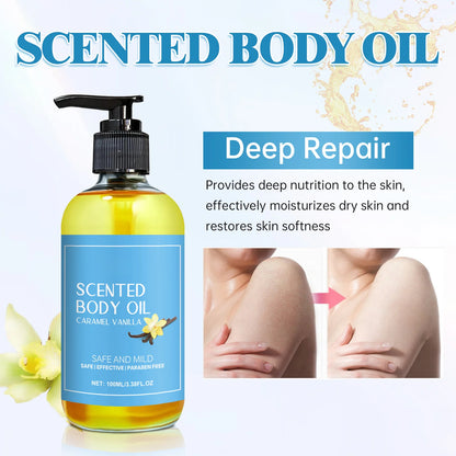 1-5pcs Stress Relief Body Oil with Vanilla - Deeply Moisturizes &amp; Soothes Muscles, Herbal Formula for Relaxing Bath &amp; Massage.