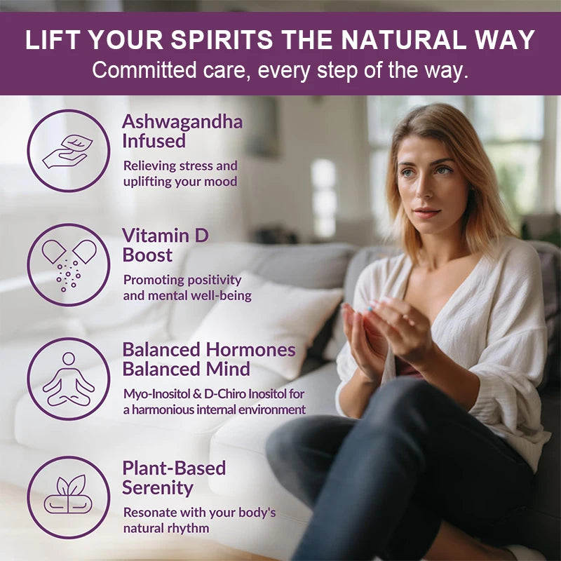 Myo-Inositol &amp; D-Chiro Inositol Capsule with Folate Supports Ovarian Function Hormone Balance Fertility Supplement Beauty Health