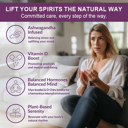 Myo-Inositol &amp; D-Chiro Inositol Capsule with Folate Supports Ovarian Function Hormone Balance Fertility Supplement Beauty Health