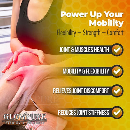 Bee Venom Extract Glucosamine &amp; Turmeric Capsules for Joint &amp; Muscle Health, Enhanced Mobility, Flexibility, Comfort Supplement
