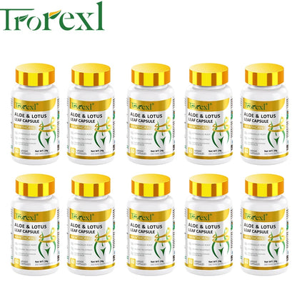 Aloe &amp; Lotus Leaf Capsules Flat Tummy Pills, Appetite Suppressant, Detoxification, Preserve Lean