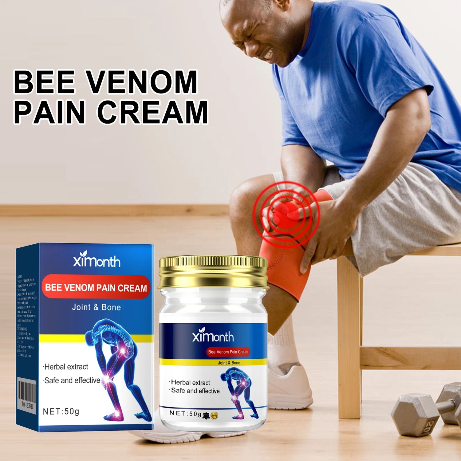 Bee Venom Joint Care Cream Relieves Lower Back, Knee, Tendon, and Bone Pain, Muscle Soreness, Joint Care Cream