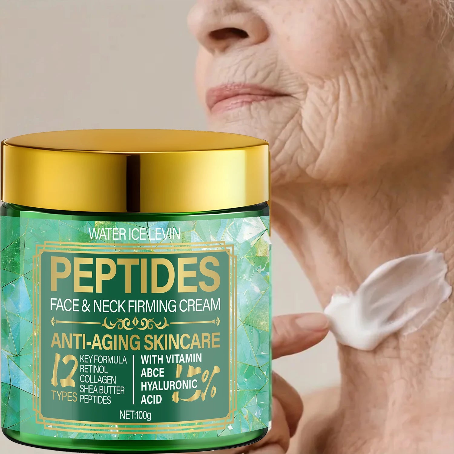Peptides Face &amp; Neck Firming Cream (12 Formulas), Retinol-Infused, Moisturizes for Anti-Aging Softness