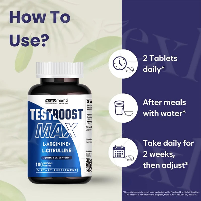 100 Tablets-L-Arginine &amp; L-Citrulline Complex-Male Enhancing Supplements- Boosts Performance,Recovery Support,Bedroom Confidence