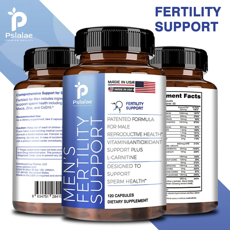 Male Fertility Supplements | Count &amp; Motility Support | Fertility Support Includes L-Carnitine, Zinc &amp; Folic Acid