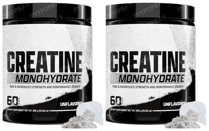 Creatine Monohydrate Powder 300g 60 Servings Micronized Unflavored Easy to Mix Strength Performance Muscle Growth Supplement