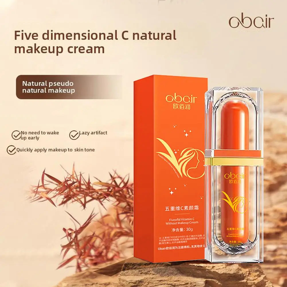 Five Vitamin C Tone Up Cream Vitamin C BB Cream Hydrating Face Moisturizer Conceal Pores Waterlight Makeup Lazy Concealer