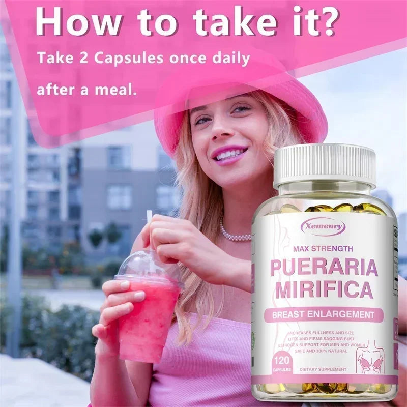 Pueraria Mirifica Supplement - Balanced Estrogen Metabolism, To Support Breasts Bigger, Rounder, Firmer BreastsSupplement