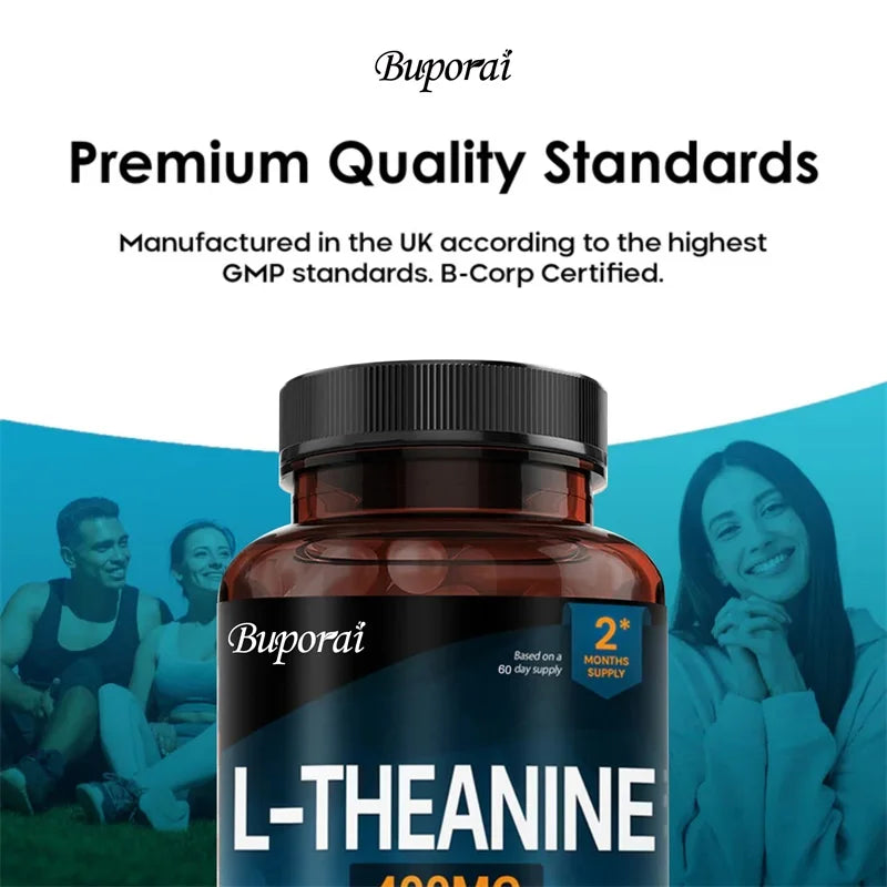 L-Theanine 400MG - Improve Mood and Reduce Anxiety, Enhancing Concentration and Cognitive Function