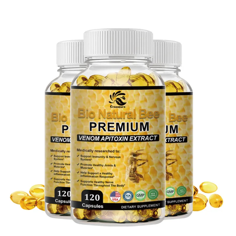 Greensure Natural BEE Venom Capsule for Immunity and Anti-oxidation - 60/120 Capsules - Non-GMO
