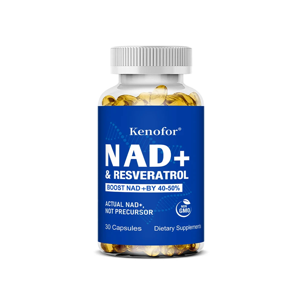 Kenofor NAD+ Supplements with Resveratrol - Anti-Aging, Supports Natural Energy - Improve The Immune System Veggie Capsuels
